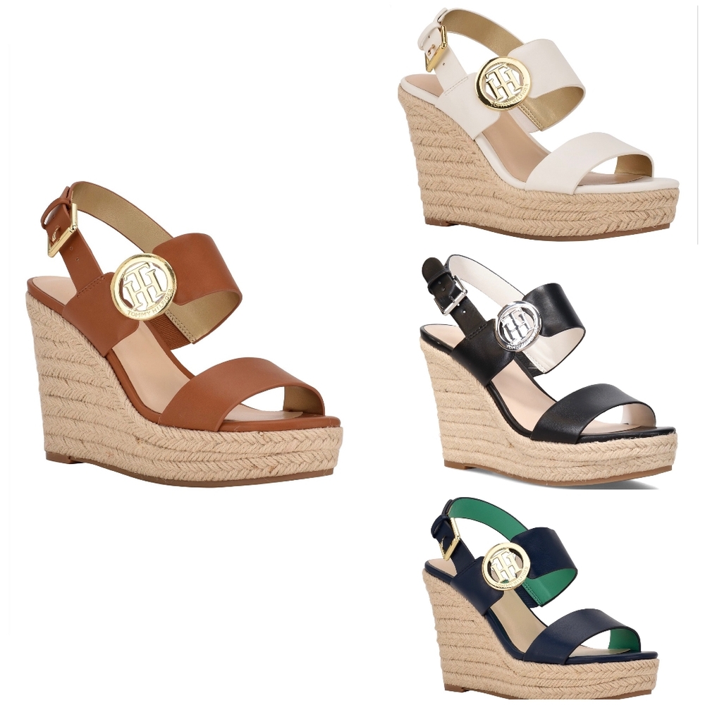 TOMMY HILFIGER Kahdy Navy Blue Espadrille Platform Sandals - Picture 7 of 9